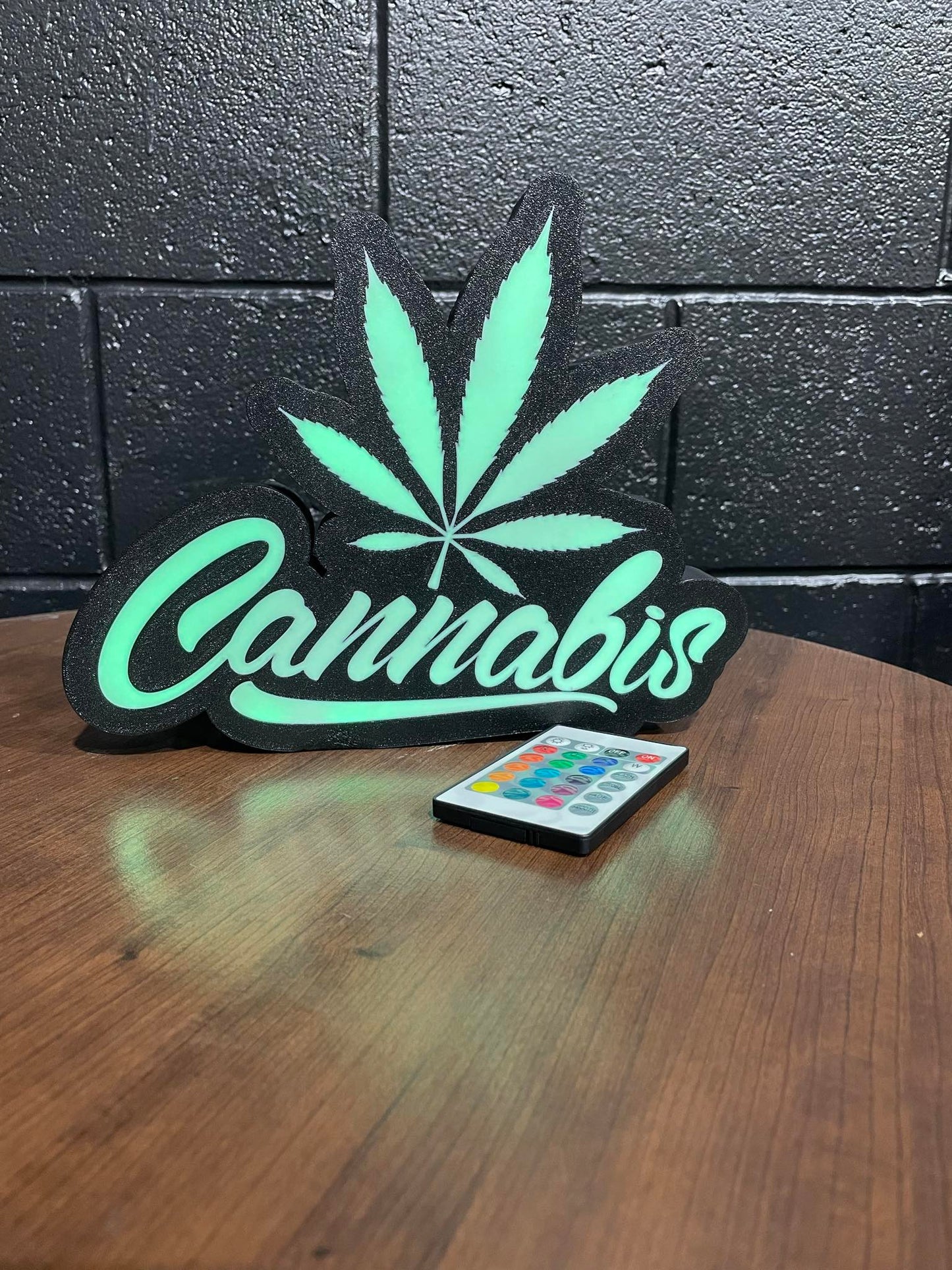 Cannabis Lamp. RGB Lights. Includes Remote. USB Powered.