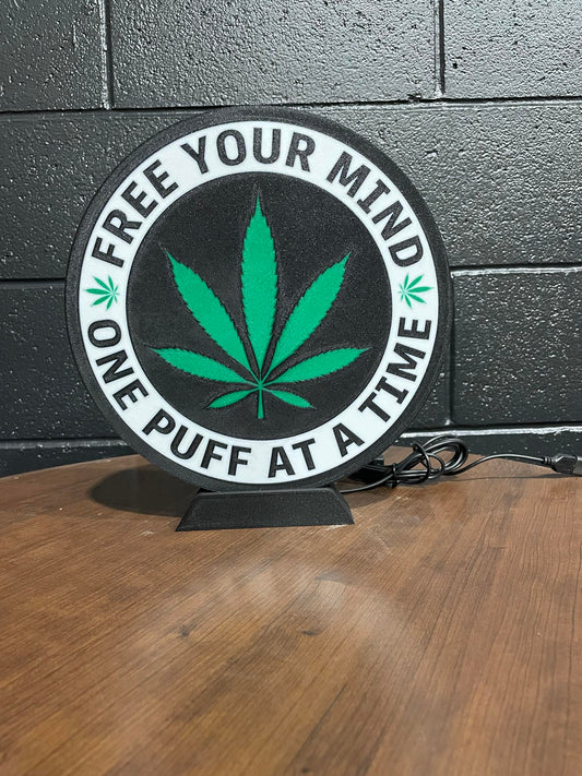 Wall mountable Lamp. USB Powered. Includes Stand ."Free Your Mind"