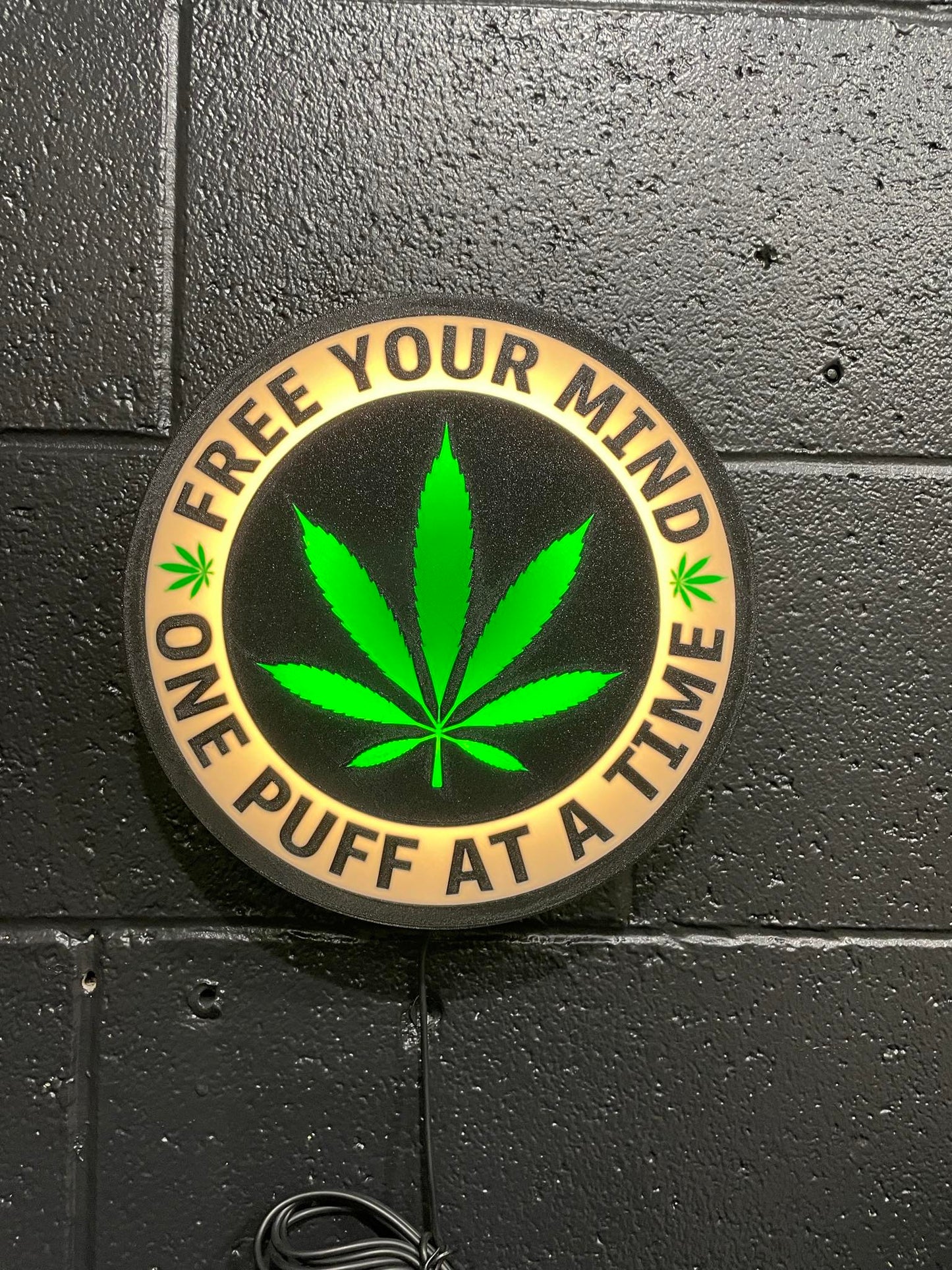 Wall mountable Lamp. USB Powered. Includes Stand ."Free Your Mind"