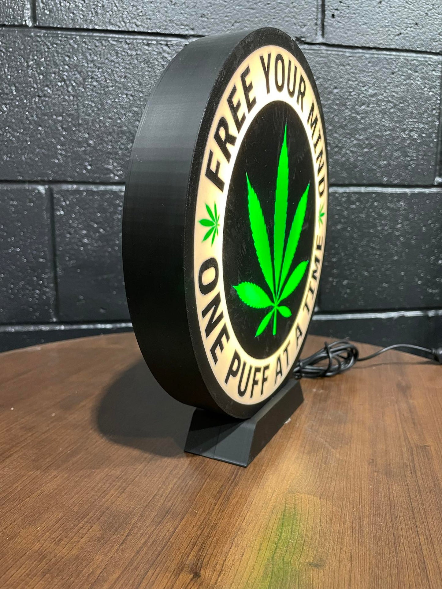 Wall mountable Lamp. USB Powered. Includes Stand ."Free Your Mind"