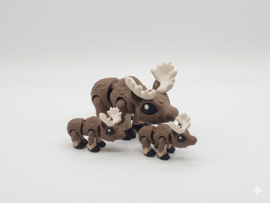 Majestic Articulated Moose Family