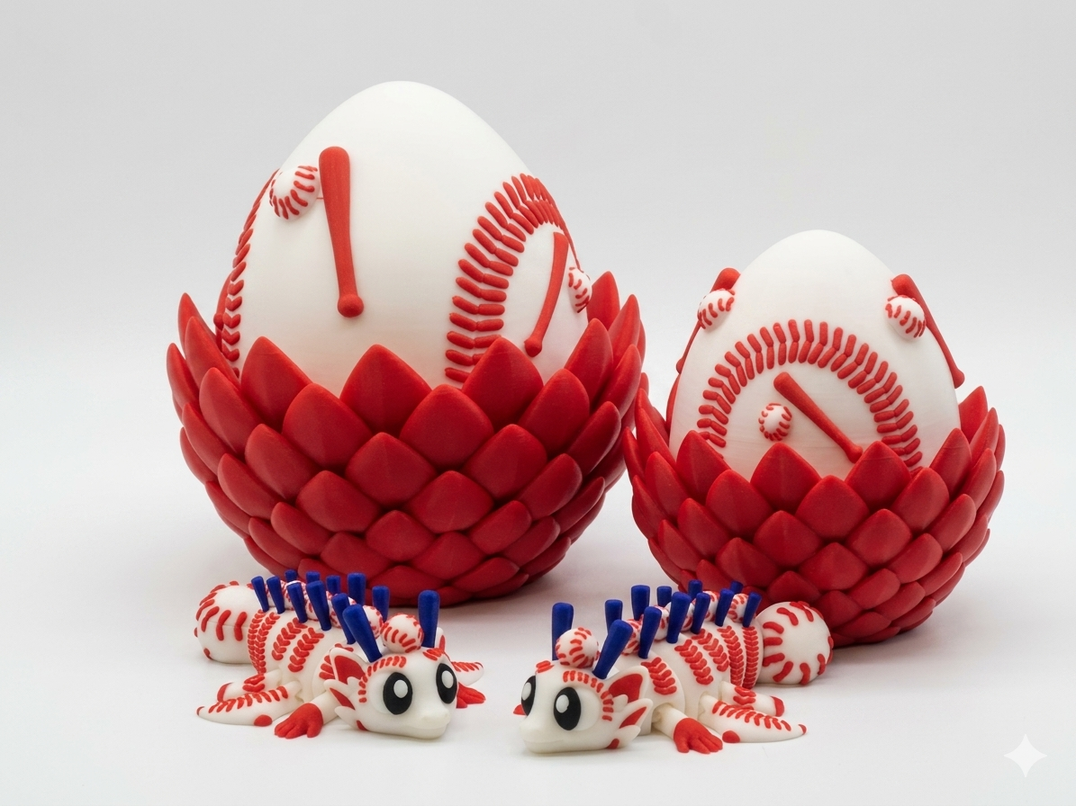 Baseball Dragon Hatchling and Egg