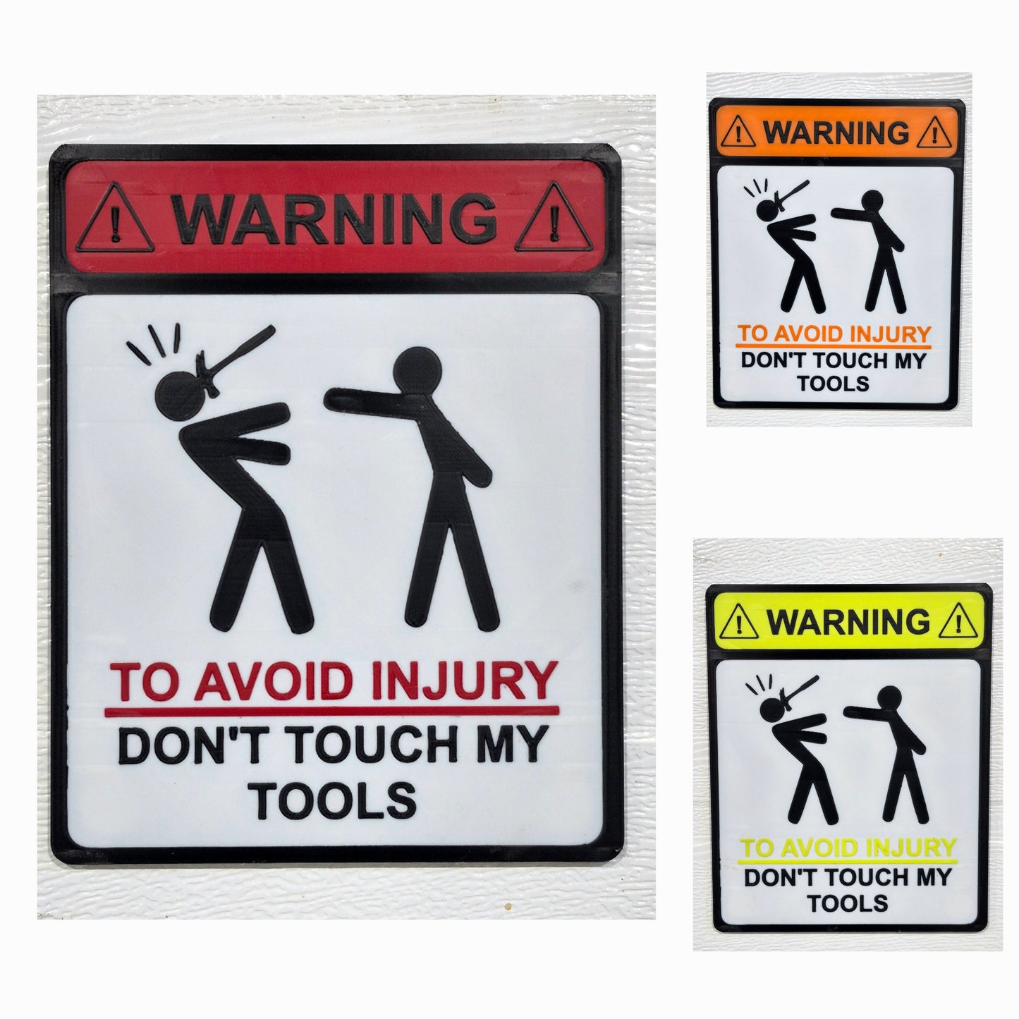 Toolbox sign. Warning! To avoid Injury...