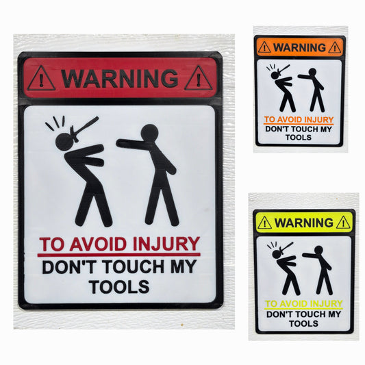 Toolbox sign. Warning! To avoid Injury...