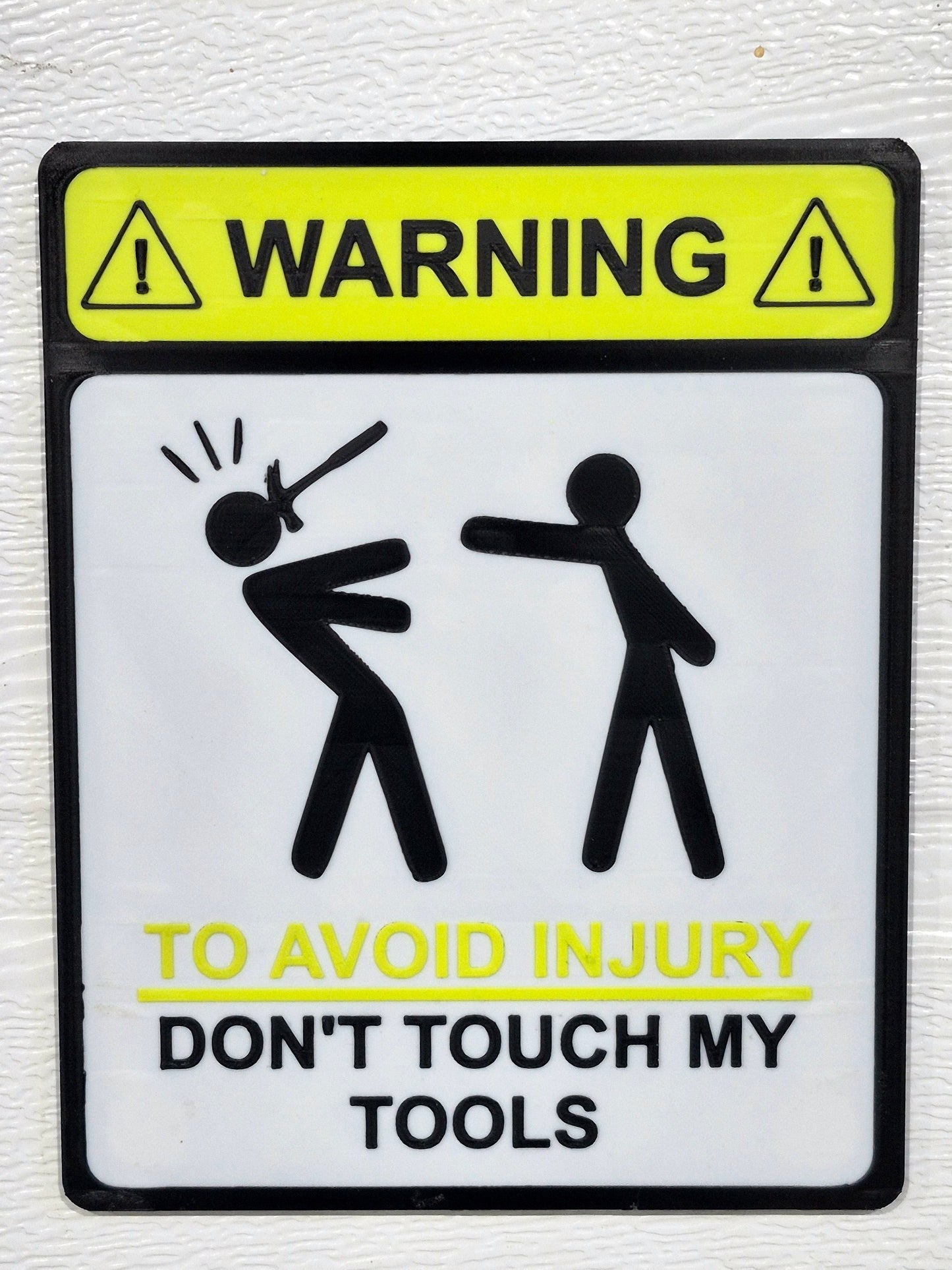 Toolbox sign. Warning! To avoid Injury...