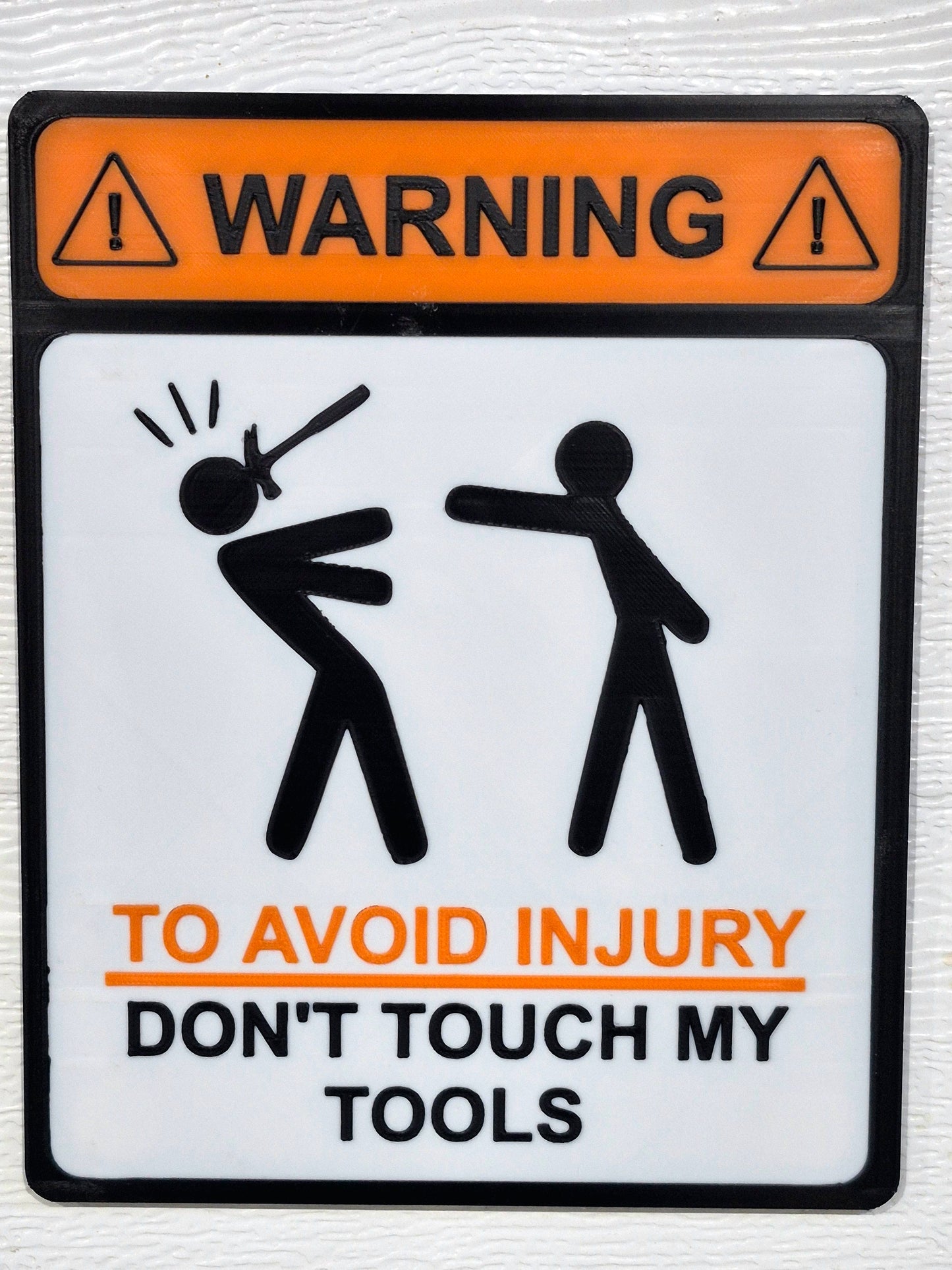 Toolbox sign. Warning! To avoid Injury...