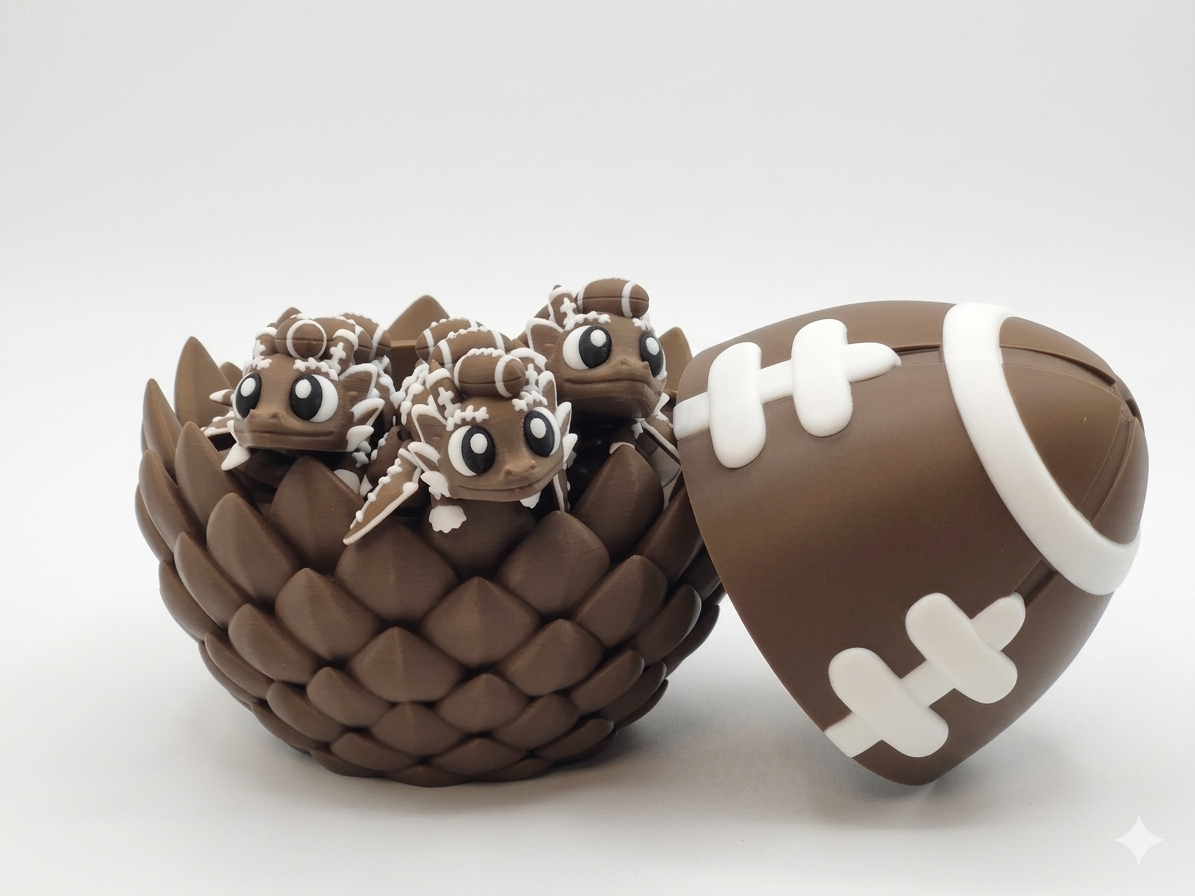 Football Dragon Hatchling and Egg