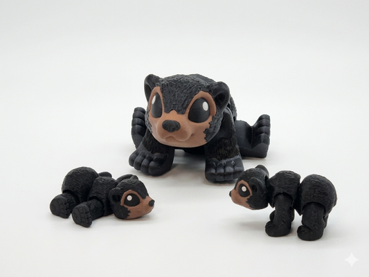 Articulated Black Bear Family