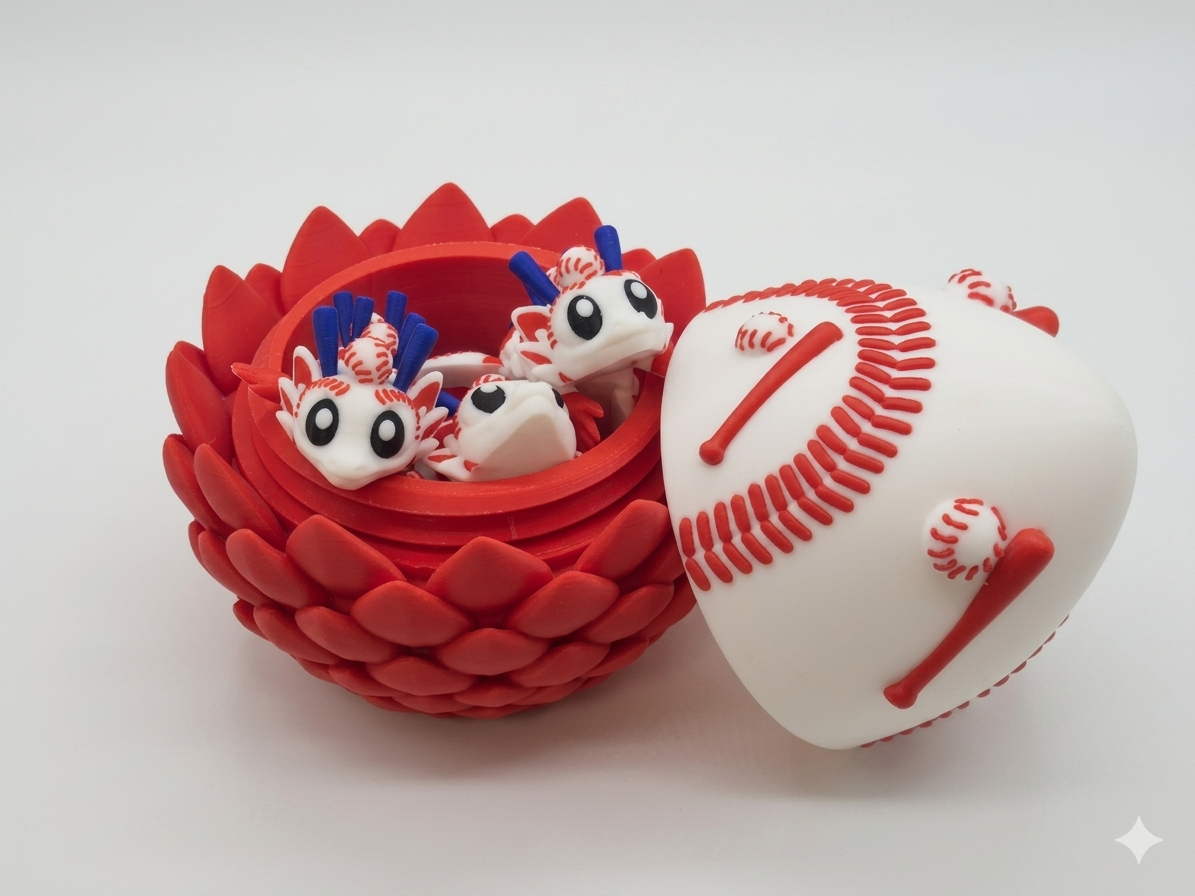 Baseball Dragon Hatchling and Egg