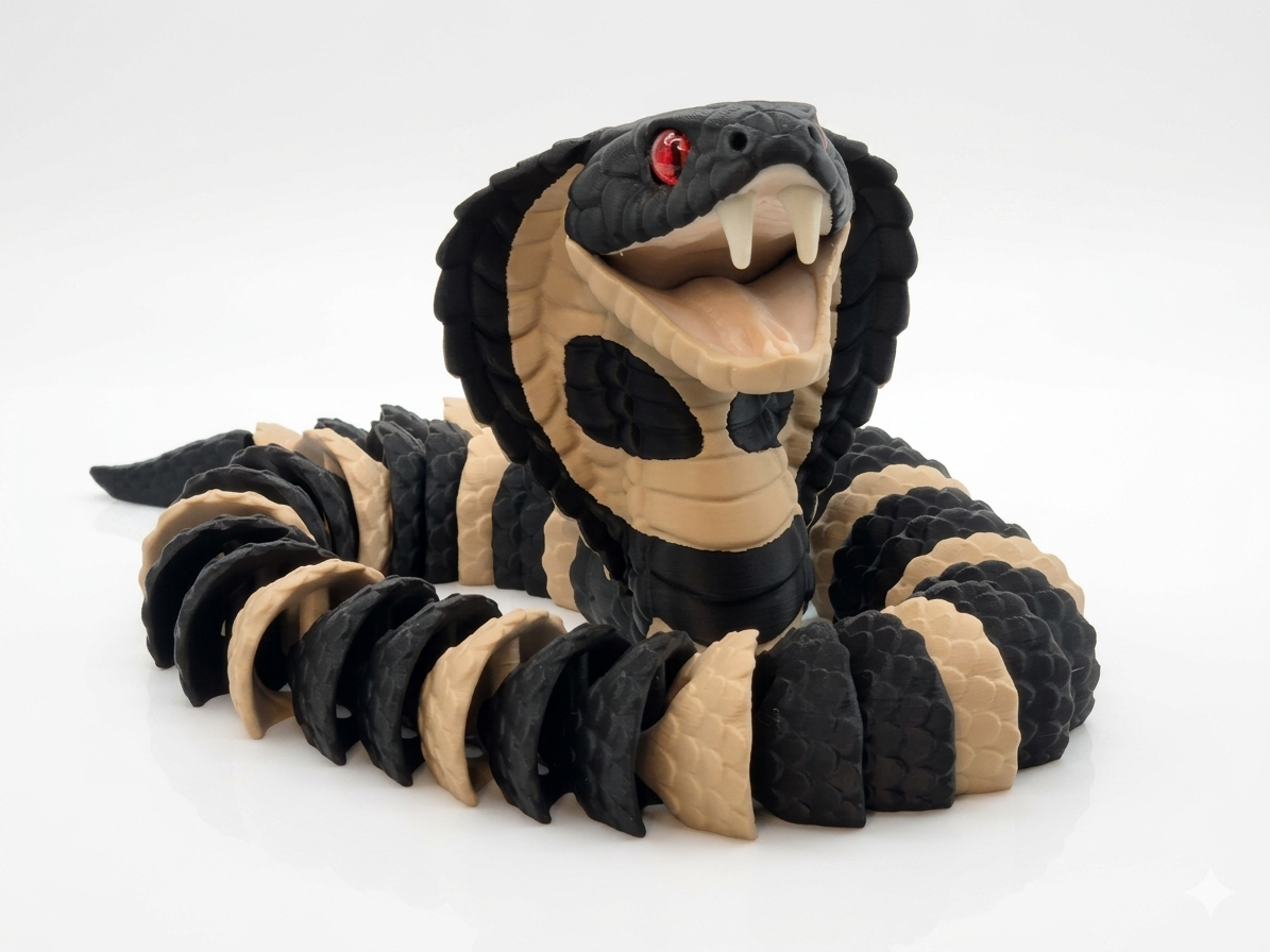 24" Articulated Cobra with Glass Eyes.